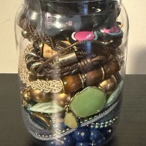 Small Jar of Semi Mystery Jewelry